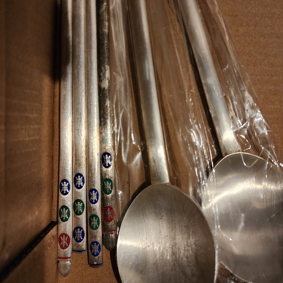 Korean 999 Pure Silver Chopsticks - Picture 6 of 14